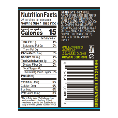 Kumana Avocado Sauce - Original (13 Oz.) - Kumana